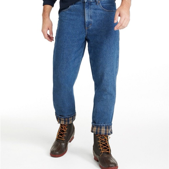 LL Bean Men's Double L® Jeans, Classic Fit, Flannel-Lined - Picture 1 of 13